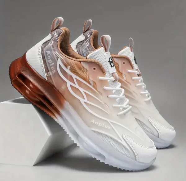 Stylish Gradient Sneakers White Size 9 - Image 2