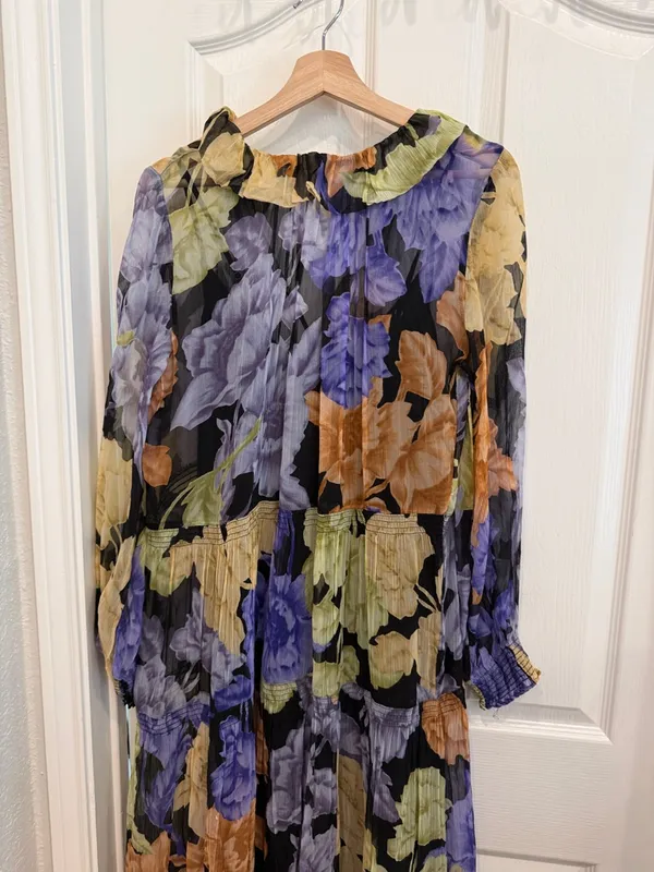 Anthropologie the Marais floral tiered chiffon maxi dress - Image 11