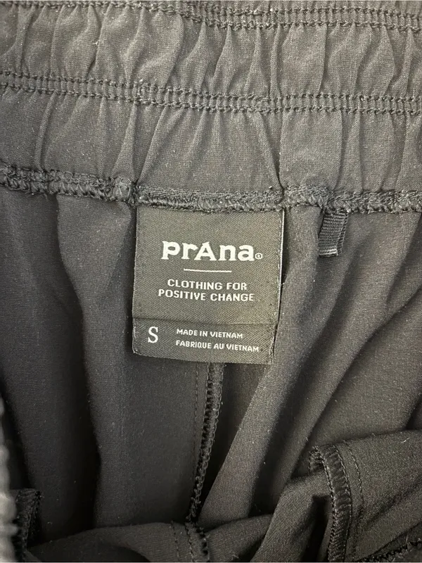 Prana Wide Leg Light Weight Quick Dry Cropped Pull On Pant Black - Image 3