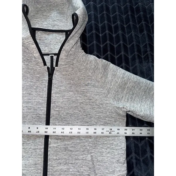Lululemon Women's Stratum Hoodie Heathered Space Dyed Grey Full Zip Sz 6 - Image 7