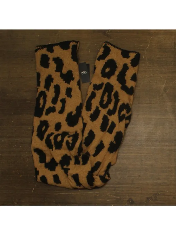 NWT Inc International Concepts Cut Scarf Fuzzy Cozy Warm Leopard Print Brown - Image 2