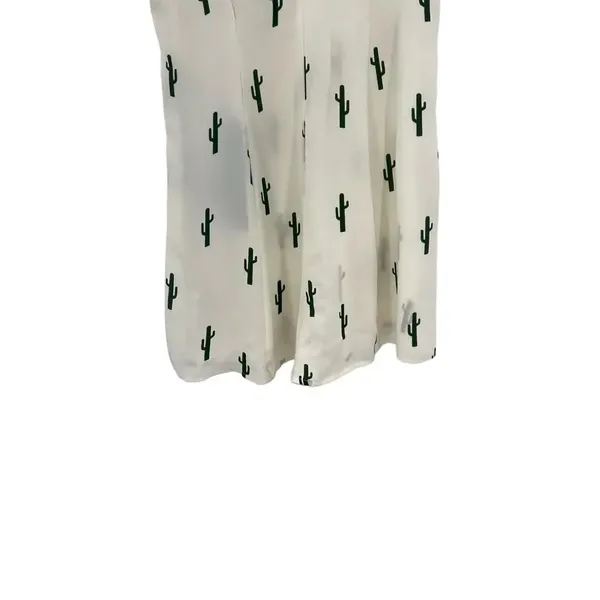 Show Me Your Mumu Remy Romper White‎ Green Cactus Print Button Size Small - Image 9