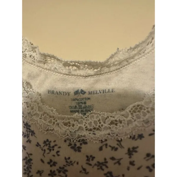 Brandy Melville Coquette Blue Floral Lace Amara/Skylar Style Tank Top OS - Image 2