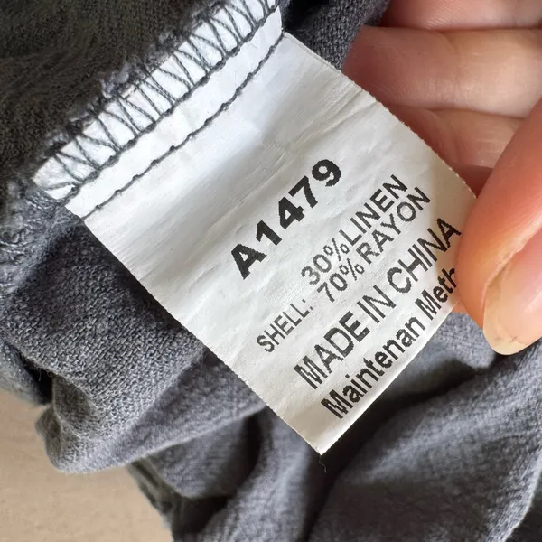 Linen Blend Wide Leg Pants Gray - Image 6