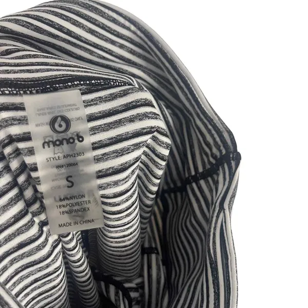 Mono B Small Black‎ Striped High Rise Monochrome Tiramisue Colorblock Leggings - Image 8