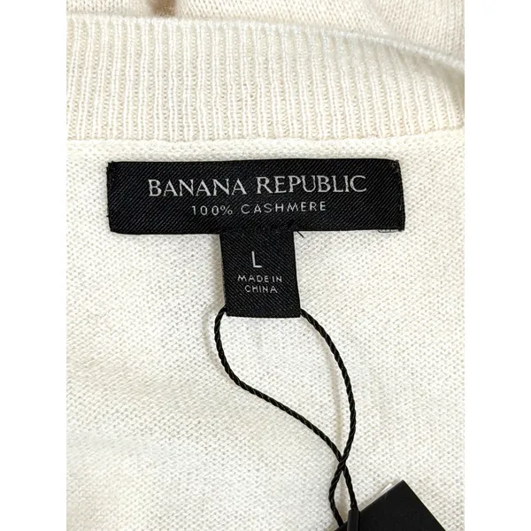 Banana Republic Womens 100% Cashmere Sweater‎ Drop Shoulder Pocket Large NEW - Image 3