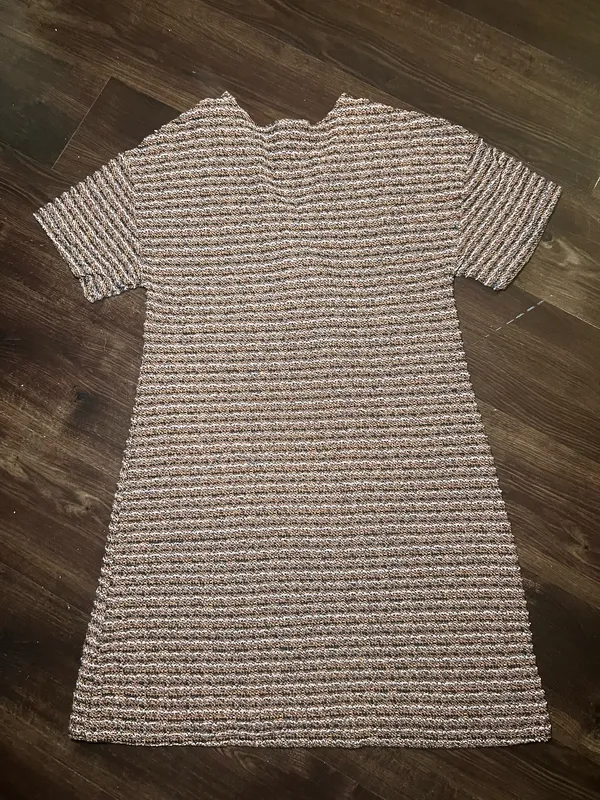 Zara Stripe Tweed Short Sleeve Dress Size Small - Image 3