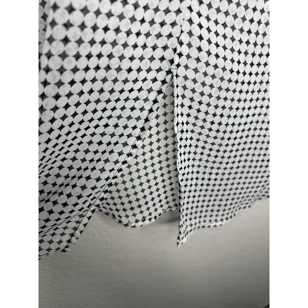 Pleione Blouse Womens Large Lace Yoke Sleeveless Geometric Scalloped Black White - Image 6