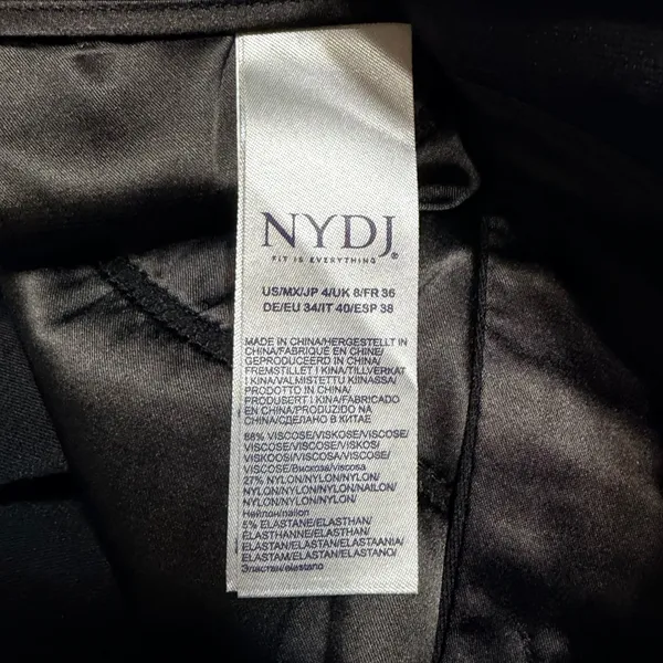 NYDJ Slim Trouser Black Dress Pants M11Z2020 Women Size 4 Inseam 33 NEW - Image 10