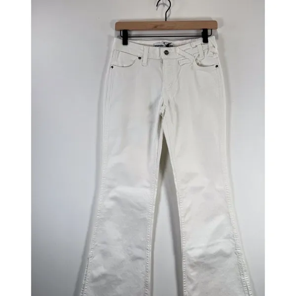 NWT Wrangler x Staud Jeans White The Bikini Denim Flare Low Rise Side Slit 25x32 - Image 6