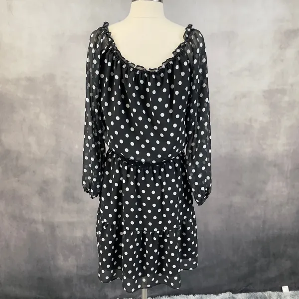 Boston Proper Polka Dot Dress Women Small Flowy‎ Smocked Preppy Parisian Chic - Image 3