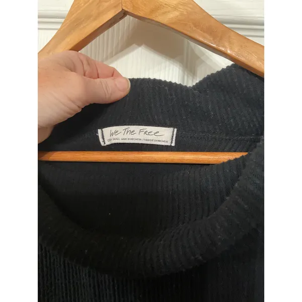 Free People We The Free Juicy Cowl Neck Top Black XS Long Sleeve Draped - Image 8