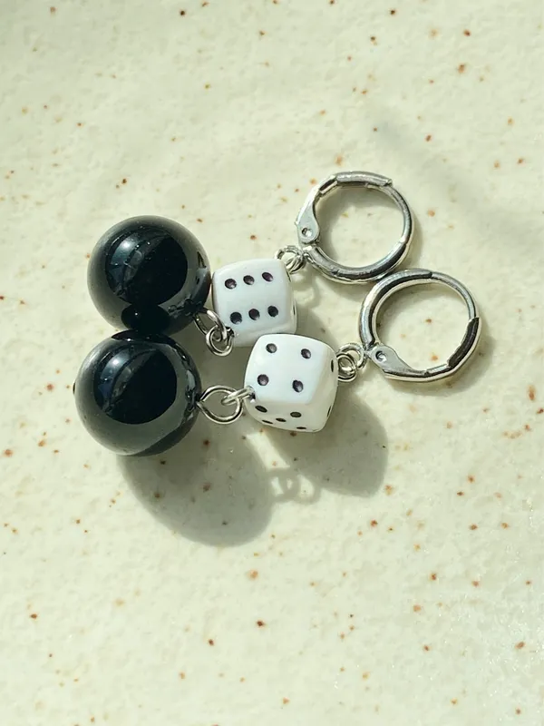 Handmade y2k funky unique dangle earrings 🌀🖤 - Image 5