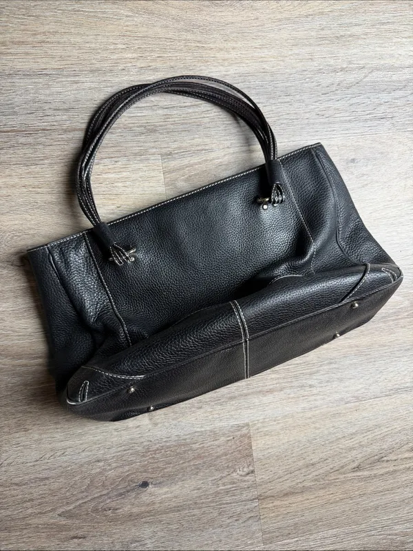 Kate Spade New York Foster Crossing Rue Satchel Black Pebbled Leather Tote Bag - Image 10