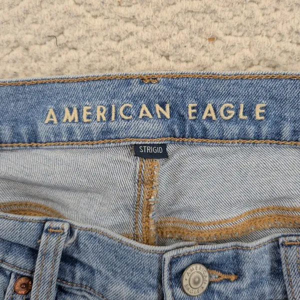 American Eagle Strigid Stovepipe High Rise Straight Leg Jeans Light Wash Women 4 - Image 3