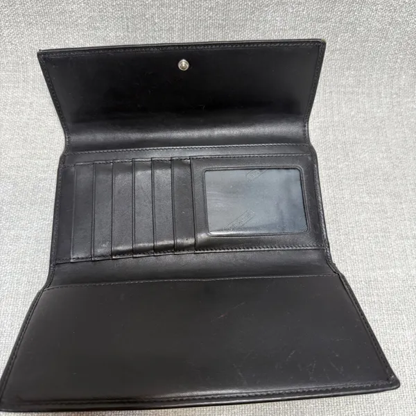 Coach Vintage Signature Monogram Slim Envelope Wallet Brown Canvas Leather‎ Trim - Image 2