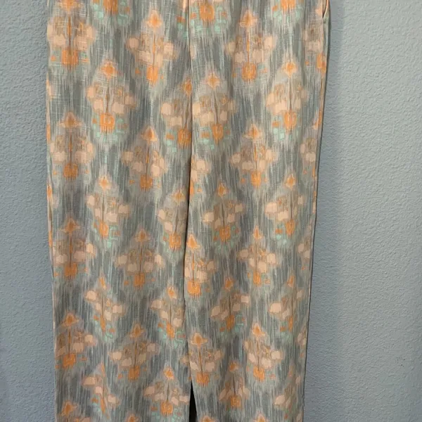 Zara‎ New Flowy High Waist Wide Leg Printed Pants with Self Belt Size L 8372/115 - Image 9