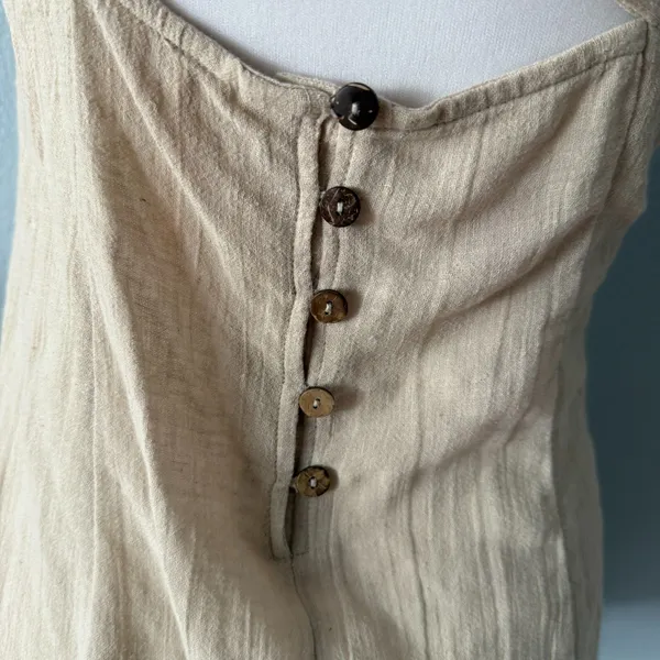 Free People Boogie Down Linen Mini Dress Size Medium - Image 9