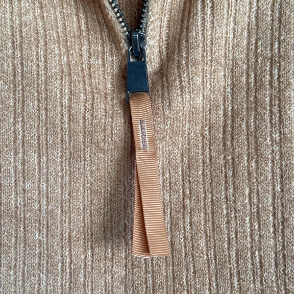 ASOS EDITION‎ Rib Knit Half Zip Oversized Turtleneck Collar Sweater Camel Size S - Image 5
