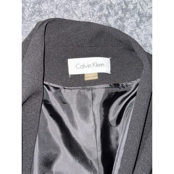 Calvin Klein Women's Black Open‎ Front Blazer Jacket Size 12 NWT - Image 3