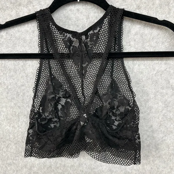 Adore Me Size M Womens Black Lace Wireless Unpadded Bralette 6K - Image 5