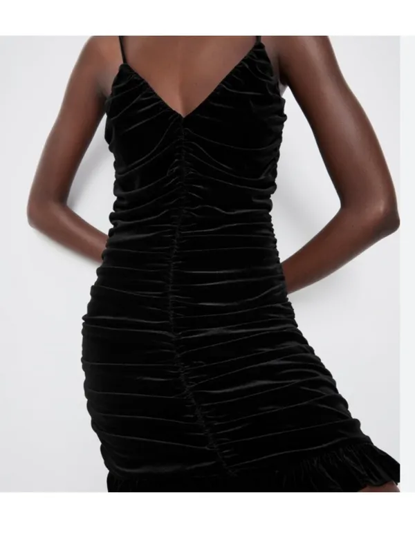 $90 NWT Zara velvet ruched mini dress, XS Blogger Favorite - Image 5