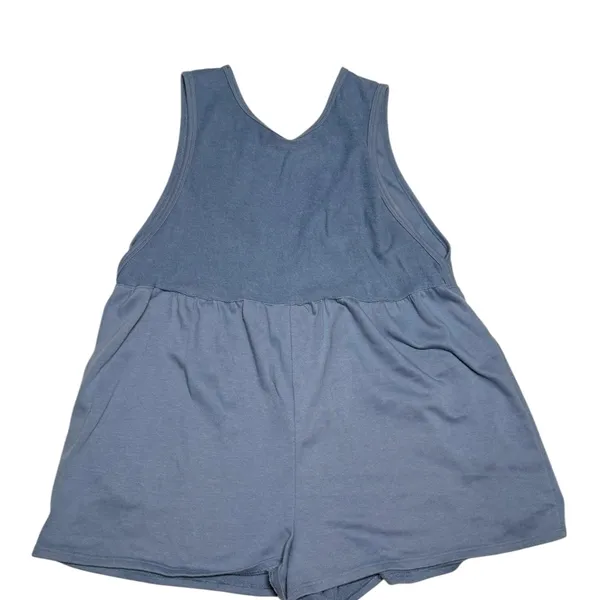 Urban Outfitters Romper Slate Blue terry medium one piece‎ cover up v-neck - Image 2