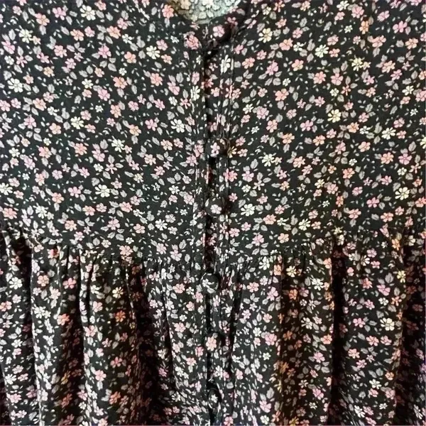Aeropostale Women's S Floral V-Neck‎ Babydoll Mini Dress Multicolor - Image 6