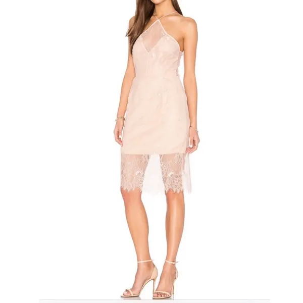Keepsake The Label Great Love Lace Dress: Rose (Blush Pink) - Image 6