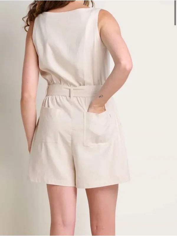 Toad&Co Cream hemp Sleeveless Button - Image 2