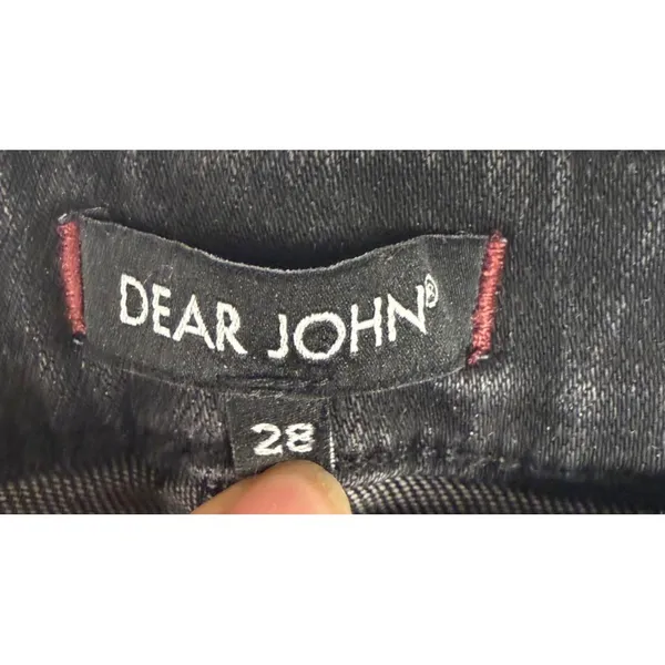 Dear John Rosie Flare‎ Jeans Womens 28 Raw Hem Distressed Black Whimsygoth - Image 3