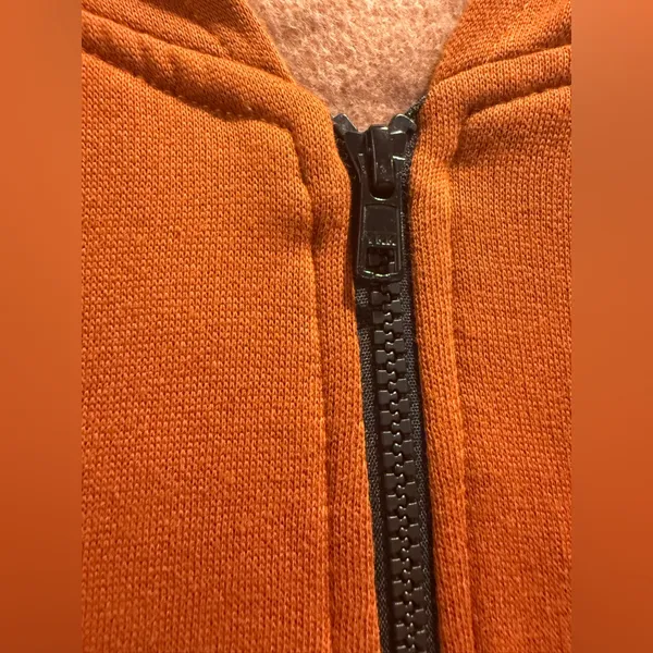 Source Unknown Orange Zip Up Hoodie Cardigan 100%‎ Cotton Size Small - Image 7