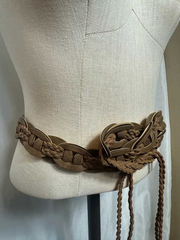 Western boho Woven Braided Waist Belt - Brown NWOT - Image 2
