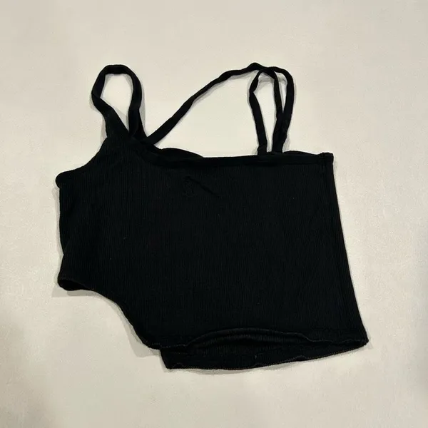 FP Movement Black Ribbed Double Strap Crop Cami Tank Top Small - Image 2
