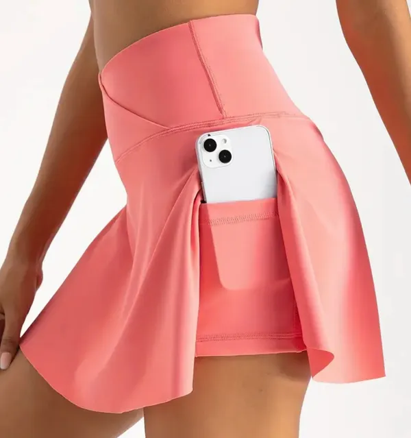 2-in-1 Tennis Skirt With Inner Pocket Shorts - Image 2