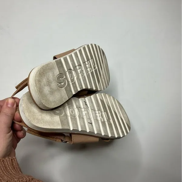 Sorel Ella ll sling‎ back sandals tan leather size 8 - Image 4
