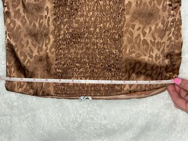 Princess Polly Feldman Beige/Brown Leopard Print Silky Top - Image 9