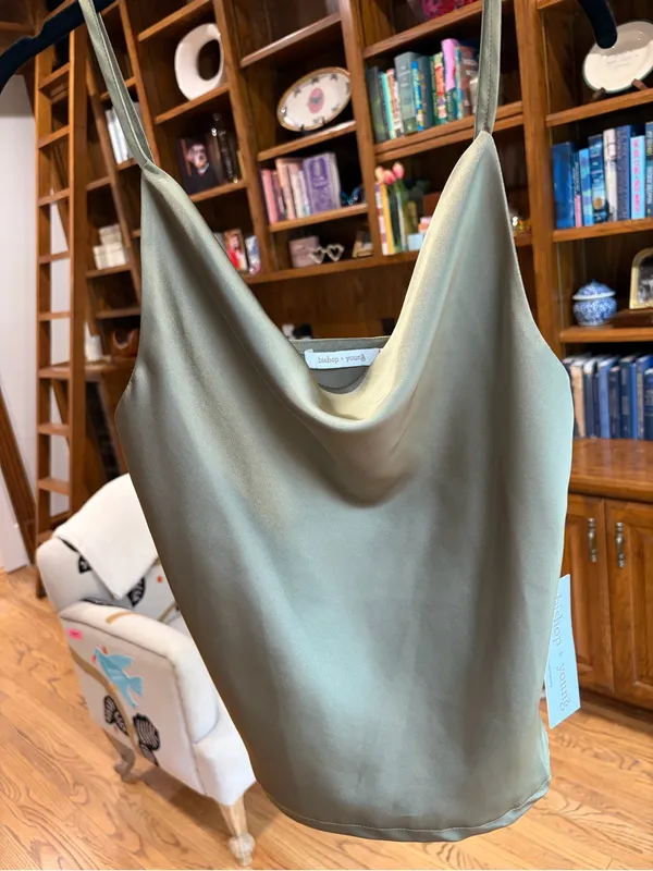bishop + young olive green cowl neck cami - Image 3