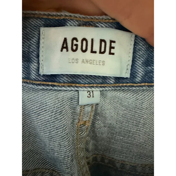 AGOLDE 90s Mid Rise Loose Fit Distressed Jeans Light Wash Blue Size 31 A069C-811 - Image 3