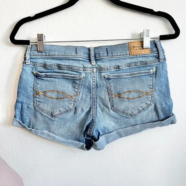 Abercrombie & Fitch‎ Jean Denim Shorts Womens Size 2 Rolled Cuff - Image 2