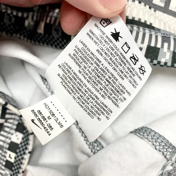 Nike Pro‎ Dri-FIT 1/2 Zip Pullover Womens Size M Grey Geometric Fair Isle Fleece - Image 7