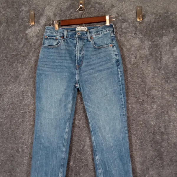 Abercrombie & Fitch The Ankle Straight Ultra High Rise Cotton Womens Size 27 - Image 3