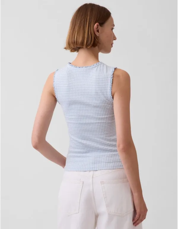 Gap Gingham Pointelle Shell Tank Top - Image 2