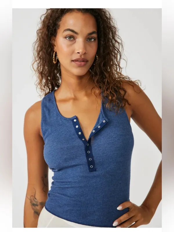 Free People Intimately Laid Back Green Ribbed Tank L - Image 6
