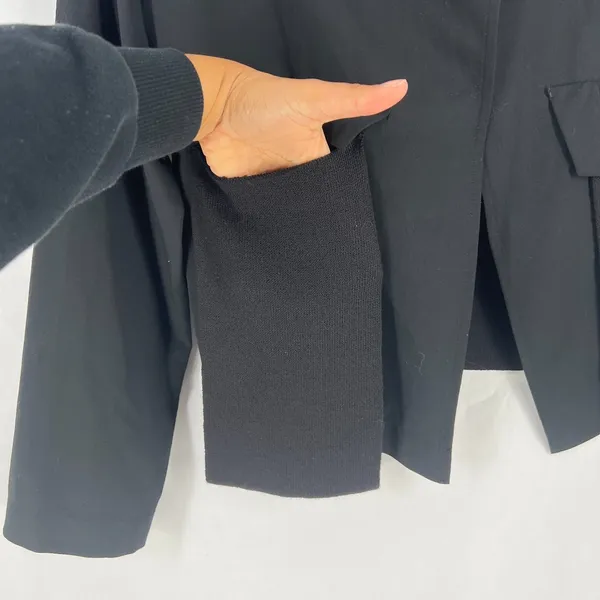 Crea Concept Blazer Jacket Womens Size 8 Black Knit Patch Pockets‎ Formal Wool - Image 6