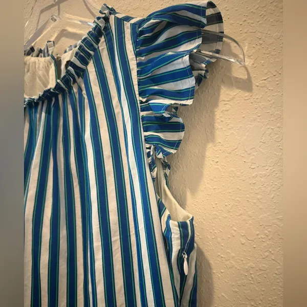 J. CREW Tiered Cotton Dobby Dress in Cape Stripe size‎ XS - Image 8