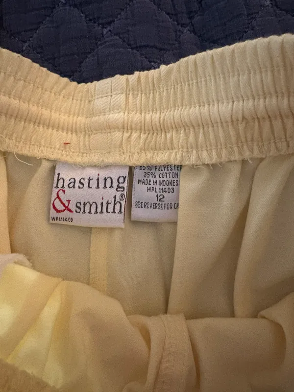Hasting & Smith Size 12 Yellow Elastic Tie Waist Pants - Image 7