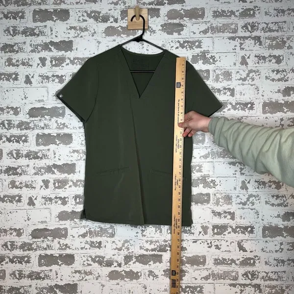 Figs | women olive green scrub top - Image 5