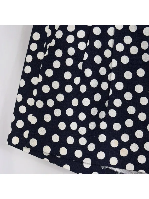 J.Crew Navy Blue White Polka Dot Pleated Shorts Women’s Size 6 - Image 3