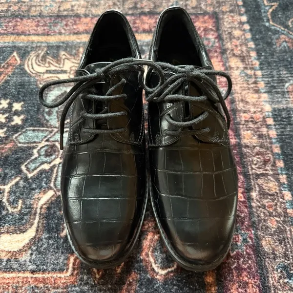 Clark’s Ria Derby In Black Loafers Leather Oxford Lace‎ Up - Image 2